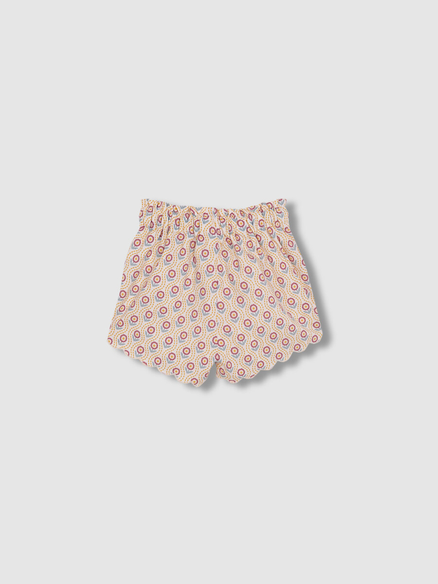 Bombacho Estampado Con Cordones Blanco