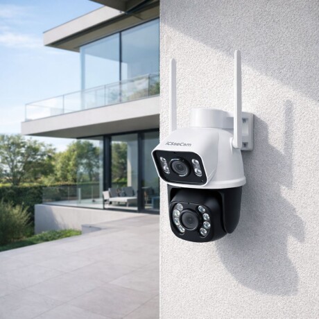 Camara Seguridad Wifi Exterior Doble Lente 3mp iCSeeCam Modelo 20612 Camara Seguridad Wifi Exterior Doble Lente 3mp iCSeeCam Modelo 20612
