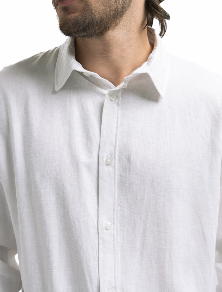 Camisa M/L Lino Maui Blanco
