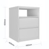Mesa de Luz 2 Cajones SOUTH Plus Blanco
