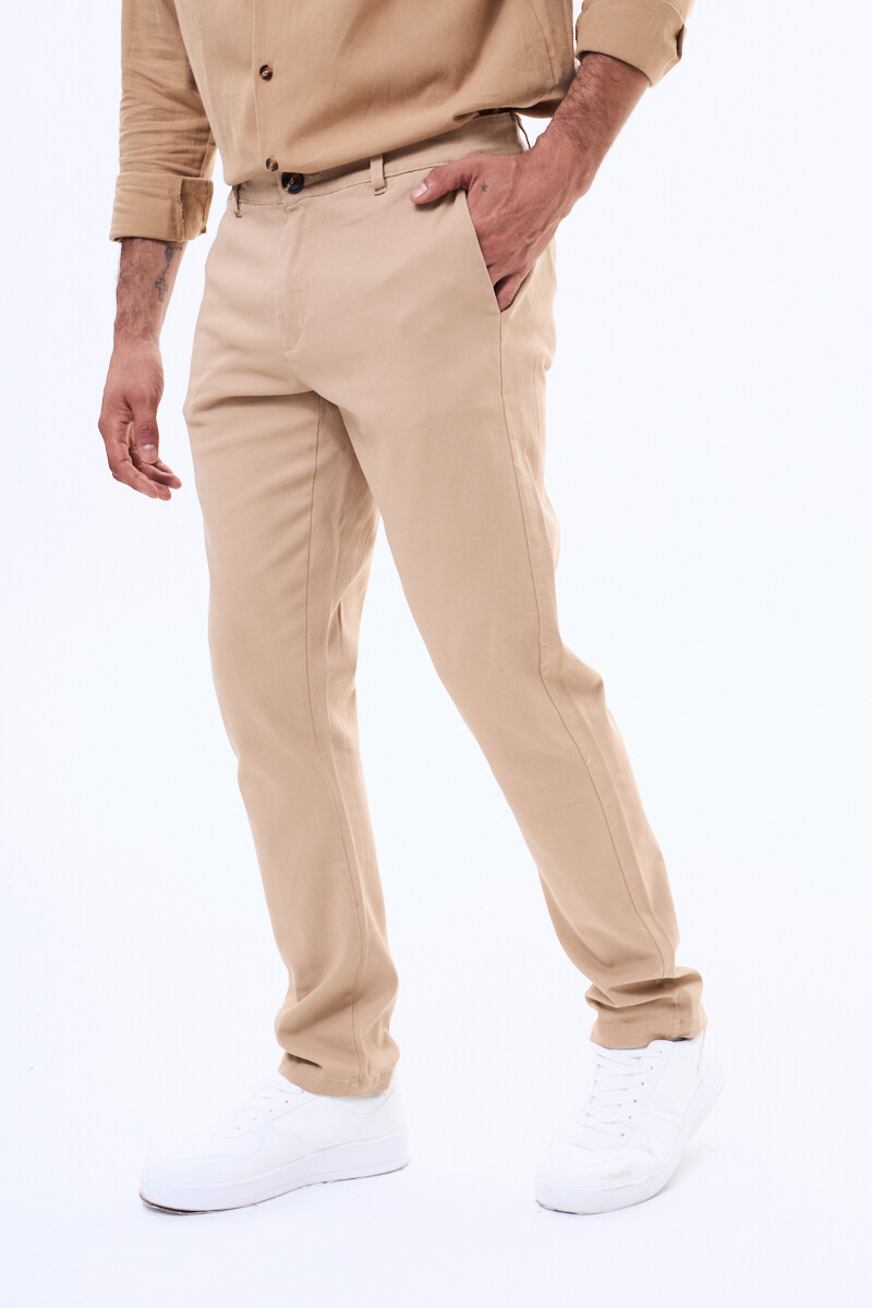 Pantalon de gabardina Rivera Beige