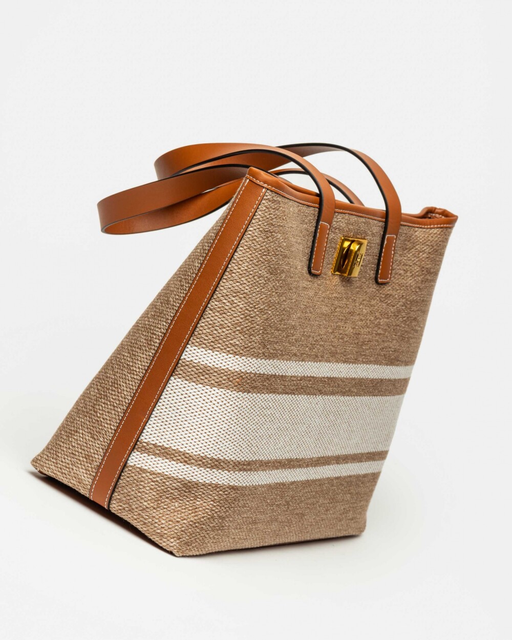 Bolso Lyon en canvas Marron