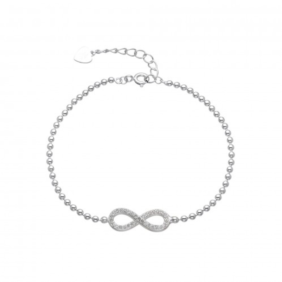 Pulsera de plata 925 con circonias, INFINITO. 