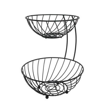 Frutero Metalico Negro 2 Niveles D22+Dia 26X32.3Hcm