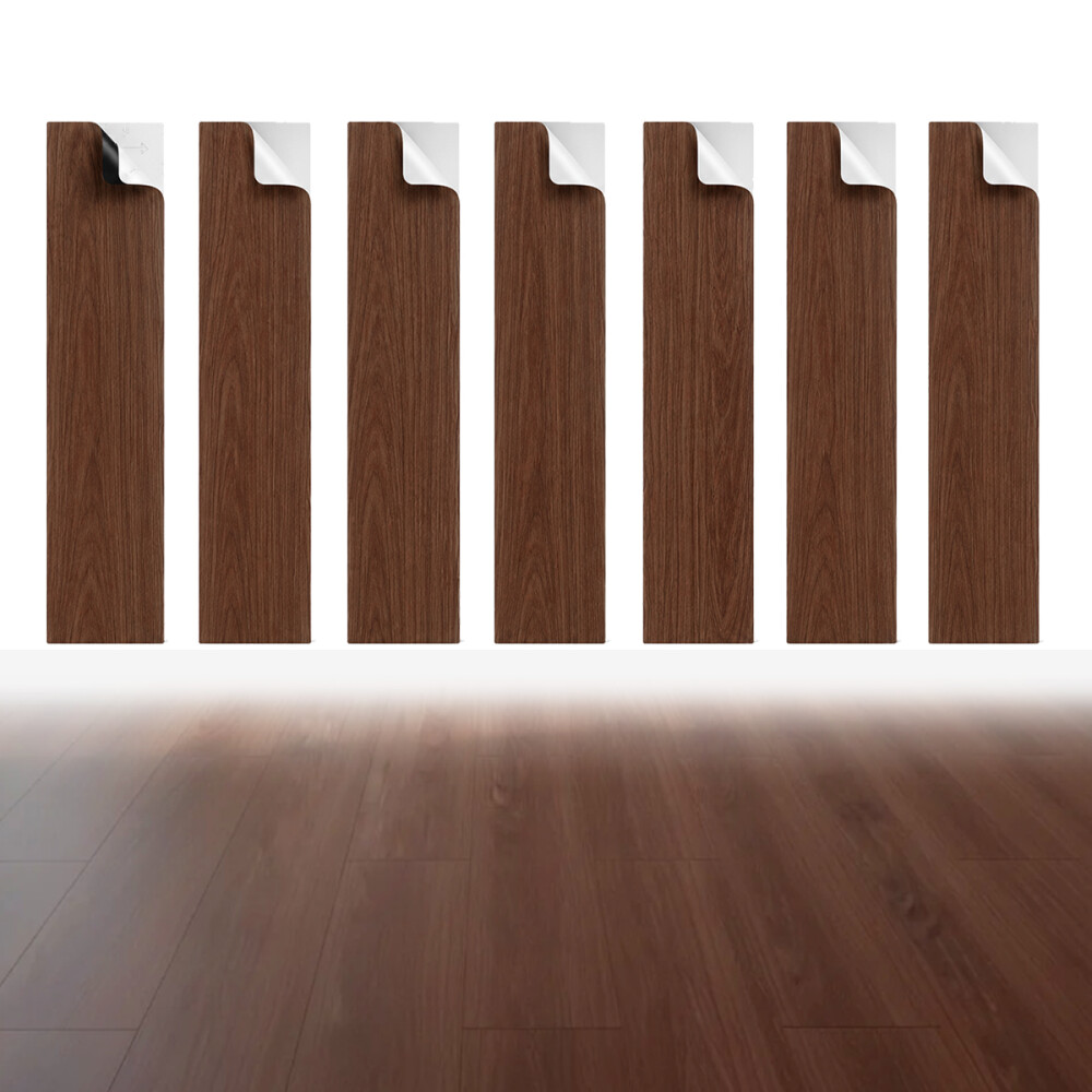 Vinílico autoadhesivo piso PVC 1m2 = 7 placas Marrón