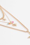 Collar triple dije estrella dorado