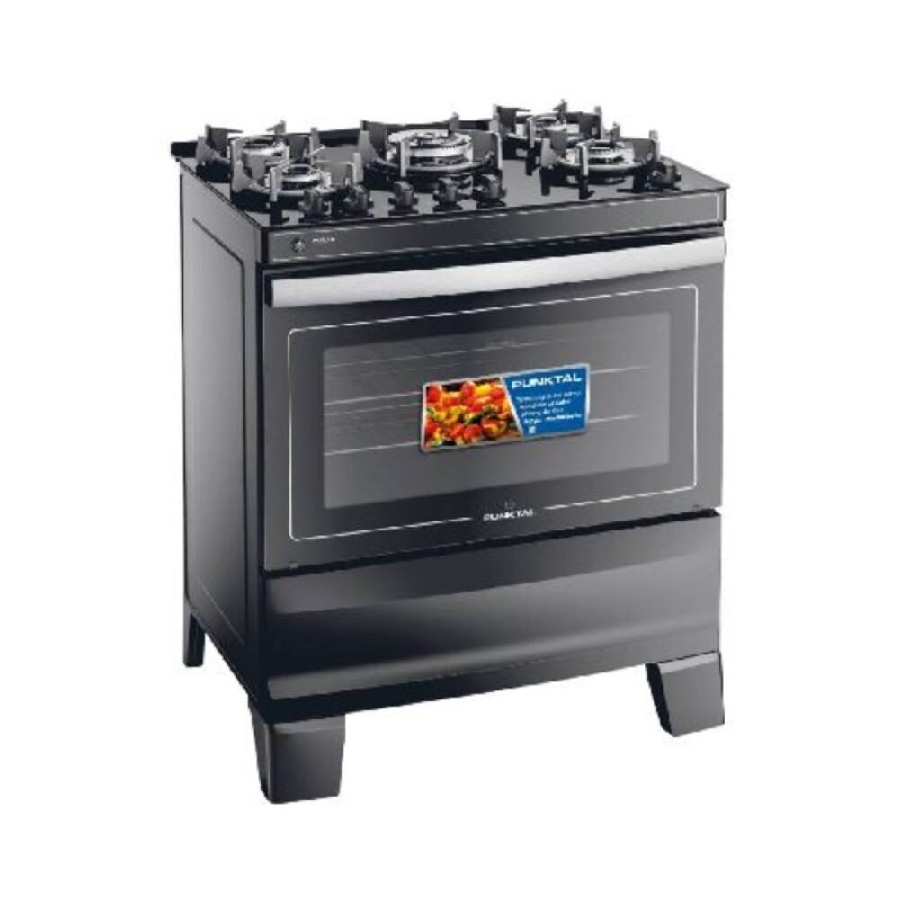 COCINA S/GAS 5 HORNALLAS, MESADA VIDRIO, ENC. ELÉCTRICO negro