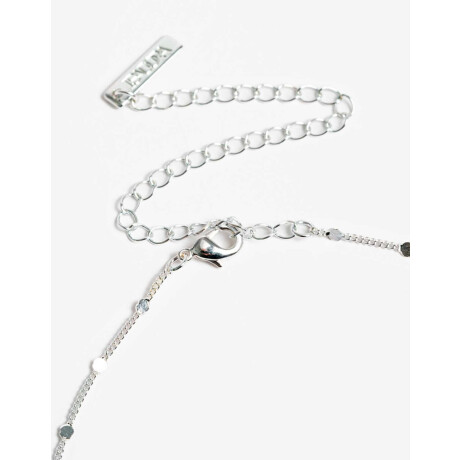 Collar Luna Con Cubic Zirconia Plateado