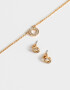 Bijouterie Set Set De Aros Pasantes Y Cadena Bañado Oro - Dorado