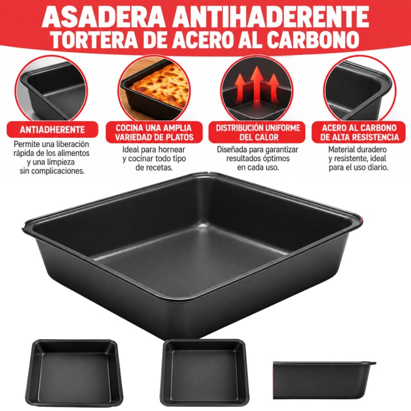 Asadera cuadrada acero carbono NEGRO