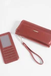 Billetera con tarjetero removible rojo