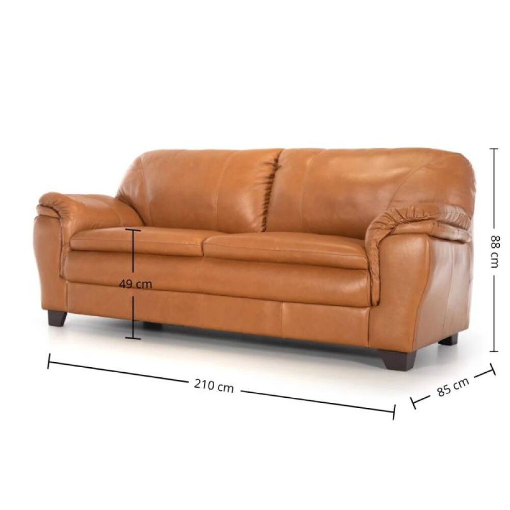Sillón 100% Cuero - 3 Cuerpos - Monza Camel