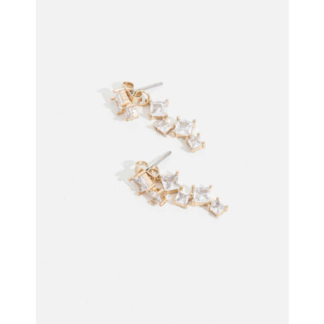 Aros Colgantes Con Cubic Dorado