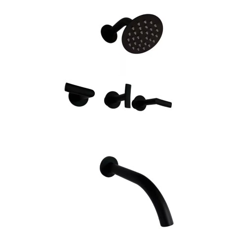 Griferia de ducha bimando con transferencia negro mate NOAR Griferia De Ducha Bimando Con Transferencia Negro Mate Noar