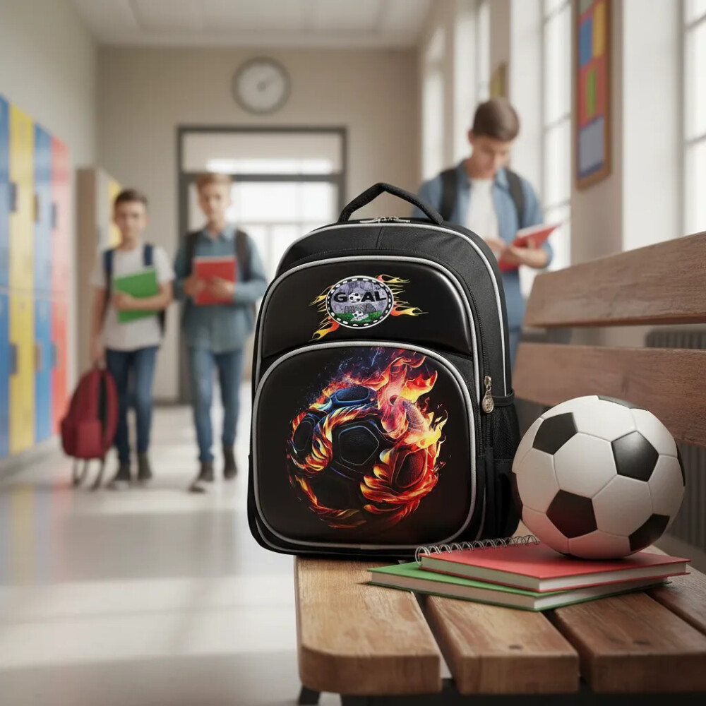 Mochila estampada pelota de fuego. Mochila estampada pelota de fuego.