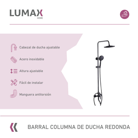 Barra Columna de Ducha Redonda Barra Columna de Ducha Redonda