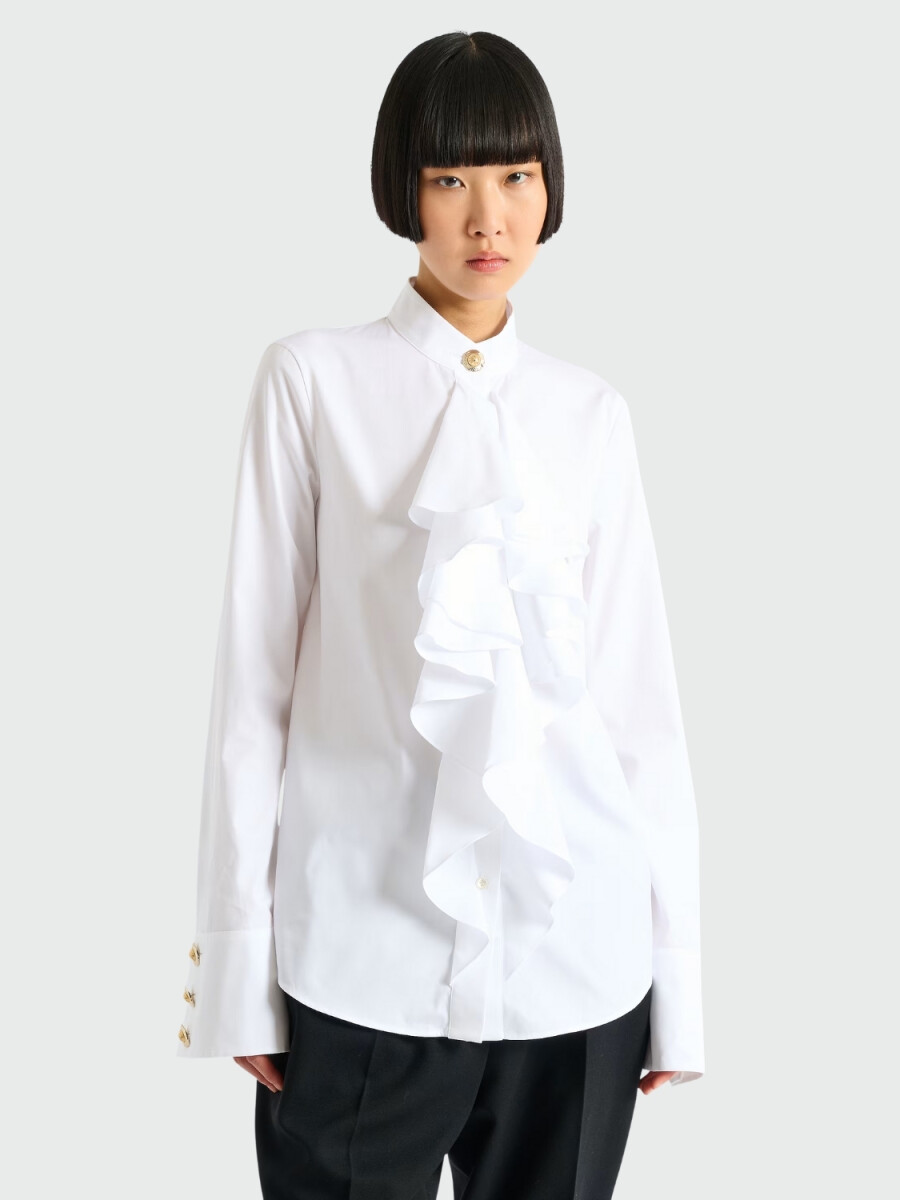 BALMAIN - SHIRT RUFFLED POPLIN 