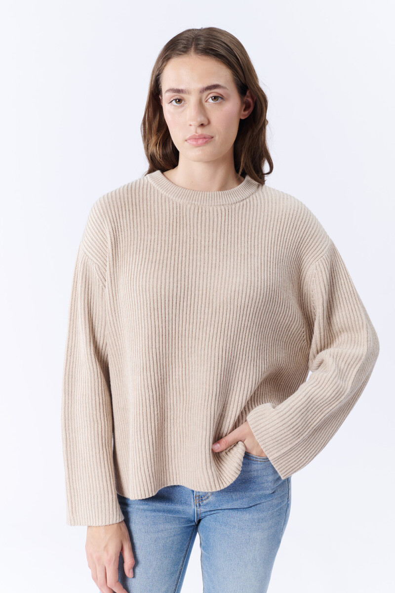 Buzo Punto Ingles - Beige Melange 