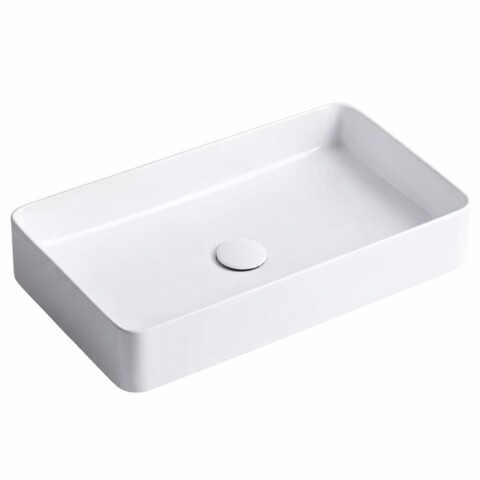 Bacha de apoyo rectangular 61 x 35 cm blanca Brillante Dmc Bacha De Apoyo Rectangular 61 X 35 Cm Blanca Brillante Dmc