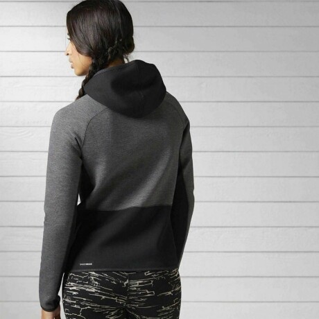 Campera Deportiva Capucha p/ Mujer Reebok Qc Hoodie Training Gris