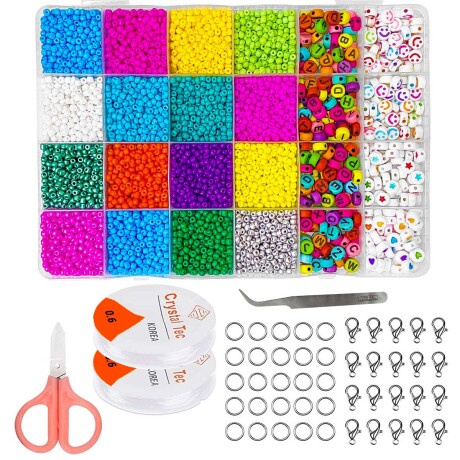 Kit 16 Colores Cuentas Para Crear Pulseras C/ Estuche Jug001202