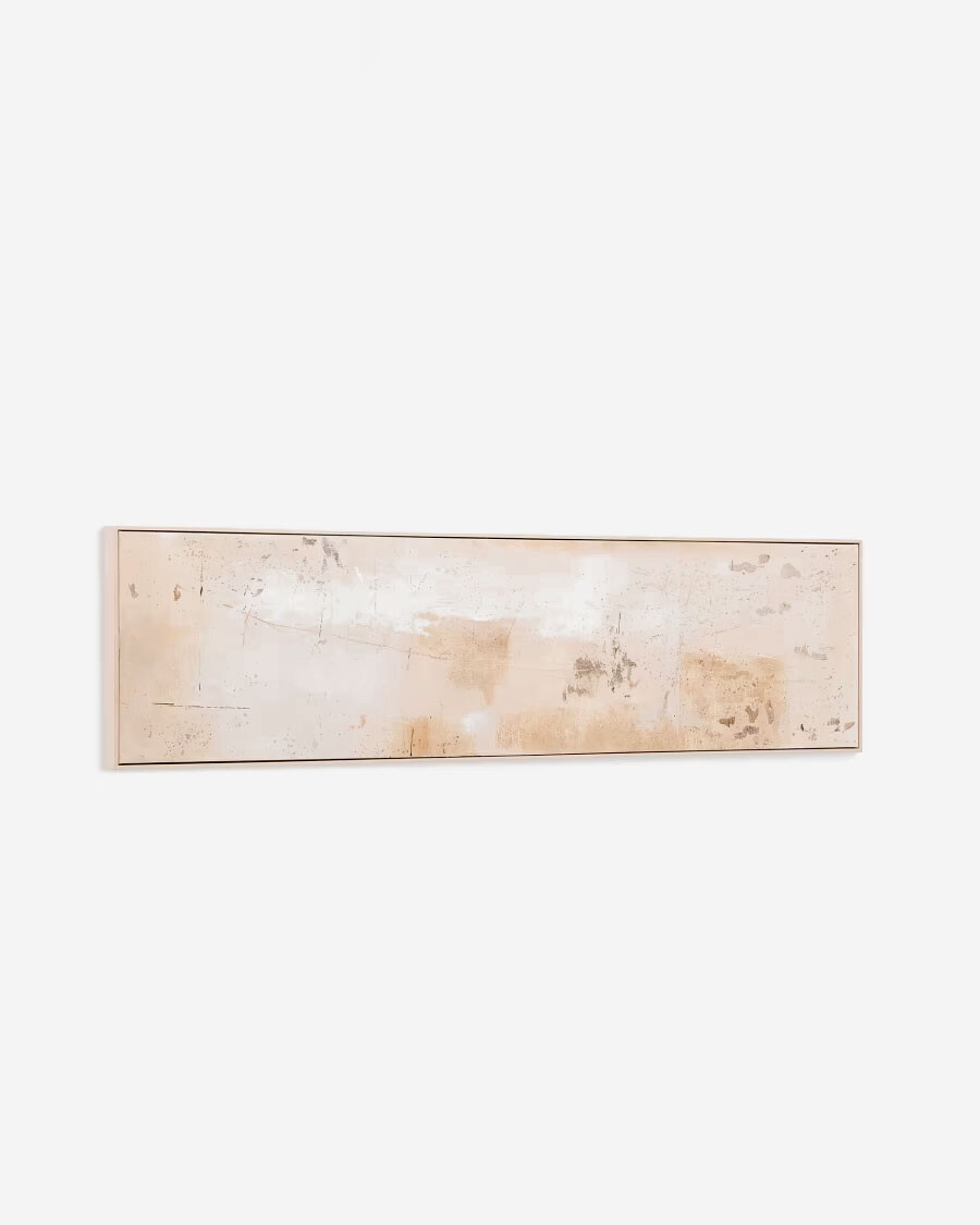 Cuadro abstracto Silpa beige oscuro 182 x 47 cm