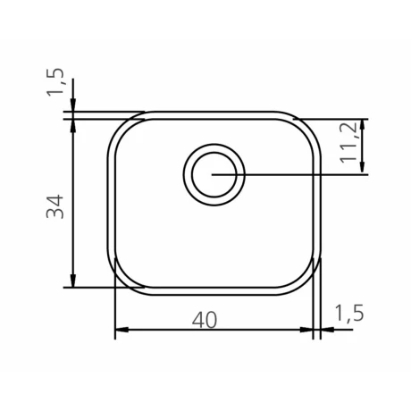 Pileta Para Cocina De Acero Inoxidable 40X34X17 Con Valvula Canastilla 000