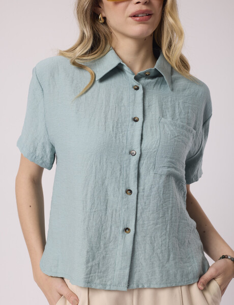 Camisa lino verde claro