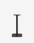 Mesa redonda alta de exterior Dina negro con pie de metal acabado pintado negro Mesa redonda alta de exterior Dina negro con pie de metal acabado pintado negro