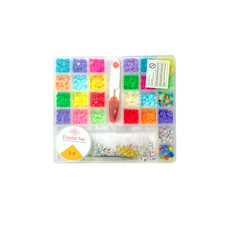 Set de mostacillas multicolor con tanza y tijera Sc