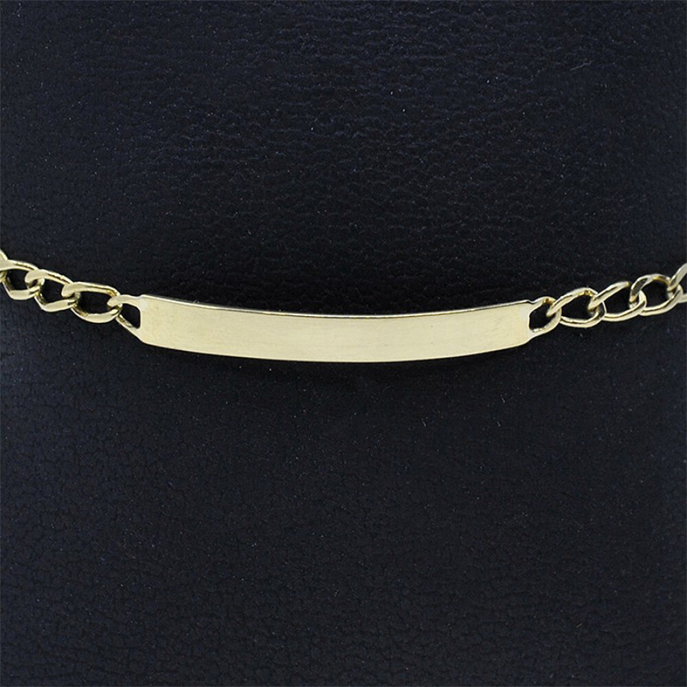 Pulsera En Oro 18K Con Placa De Identificación Pulsera En Oro 18K Con Placa De Identificación