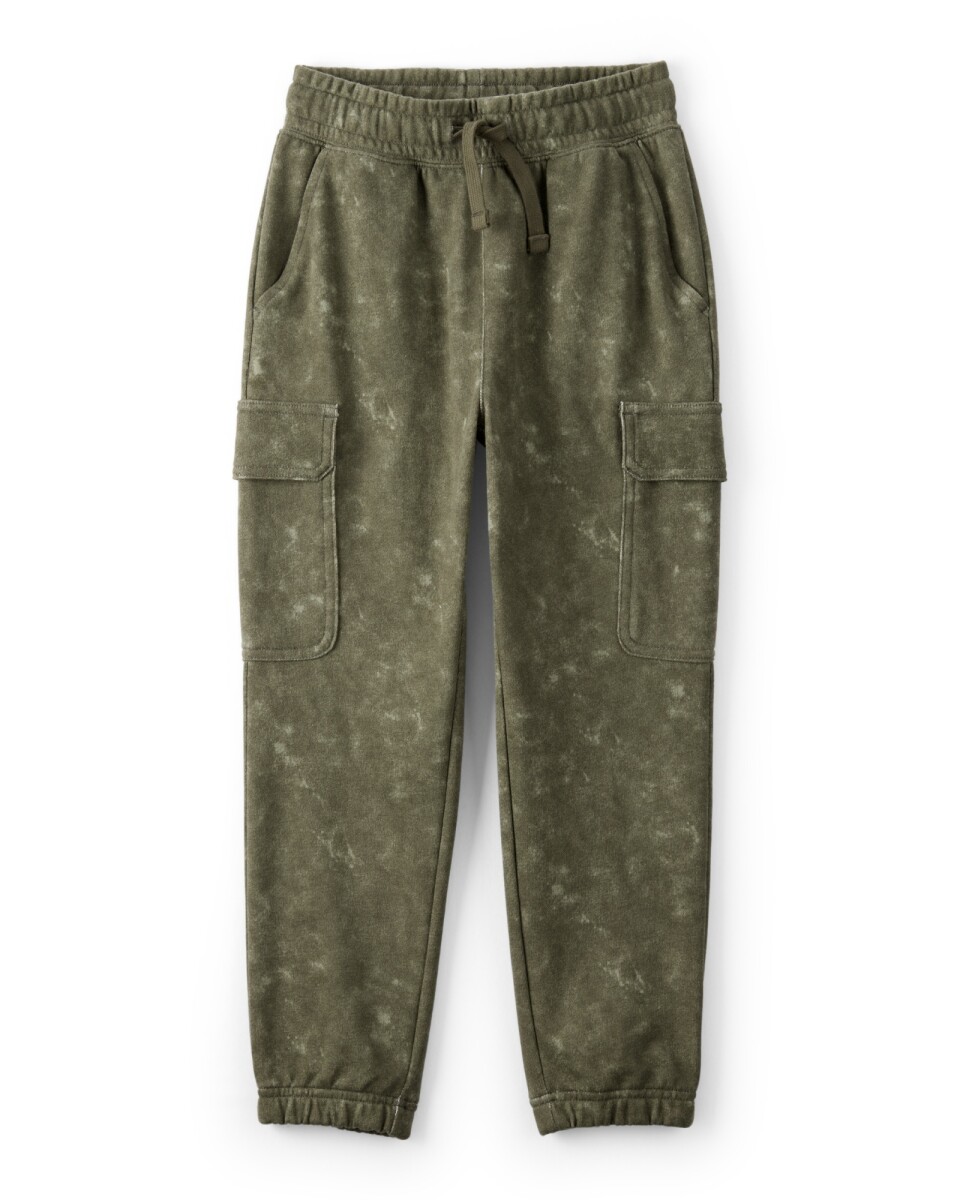 Pantalón deportivo cargo de algodón, verde 