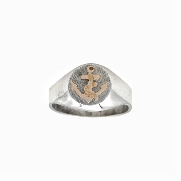 Anillo Profesión Marinero -Plata y Oro - AP5050 sinpiedra
