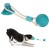 Juguete Perro Limpia Dientes Ventosa Con Cuerda Pelota Color Variante Celeste