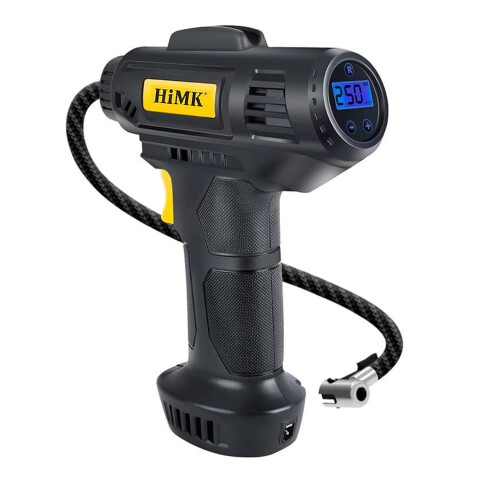 Inflador Portátil Compresor De Aire Batería Display Luz Led Color Negro