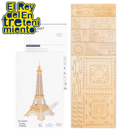 Puzzle 3D Madera Torre Eiffel Rompecabezas 94pcs 57cm Puzzle 3D Madera Torre Eiffel Rompecabezas 94pcs 57cm