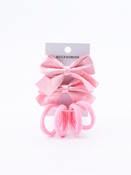 SET COLEROS Y BROCHES ROSADO