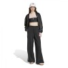 Pantalón Loose French Terry Wide Leg 3 bandas de Mujer Negro