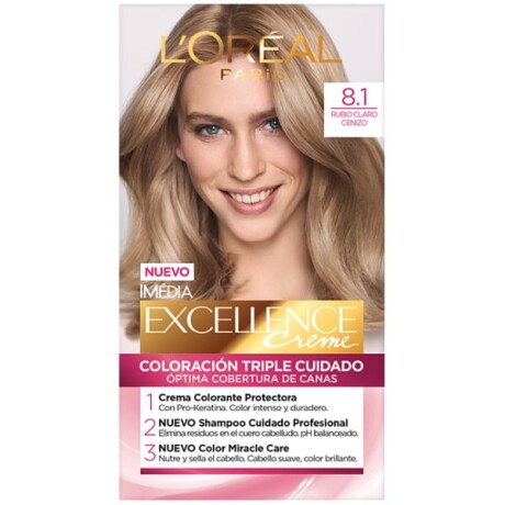 Tinta L'oréal Paris Excellence Creme N°8.1 Rubio Claro Ceniza Tinta L'oréal Paris Excellence Creme N°8.1 Rubio Claro Ceniza