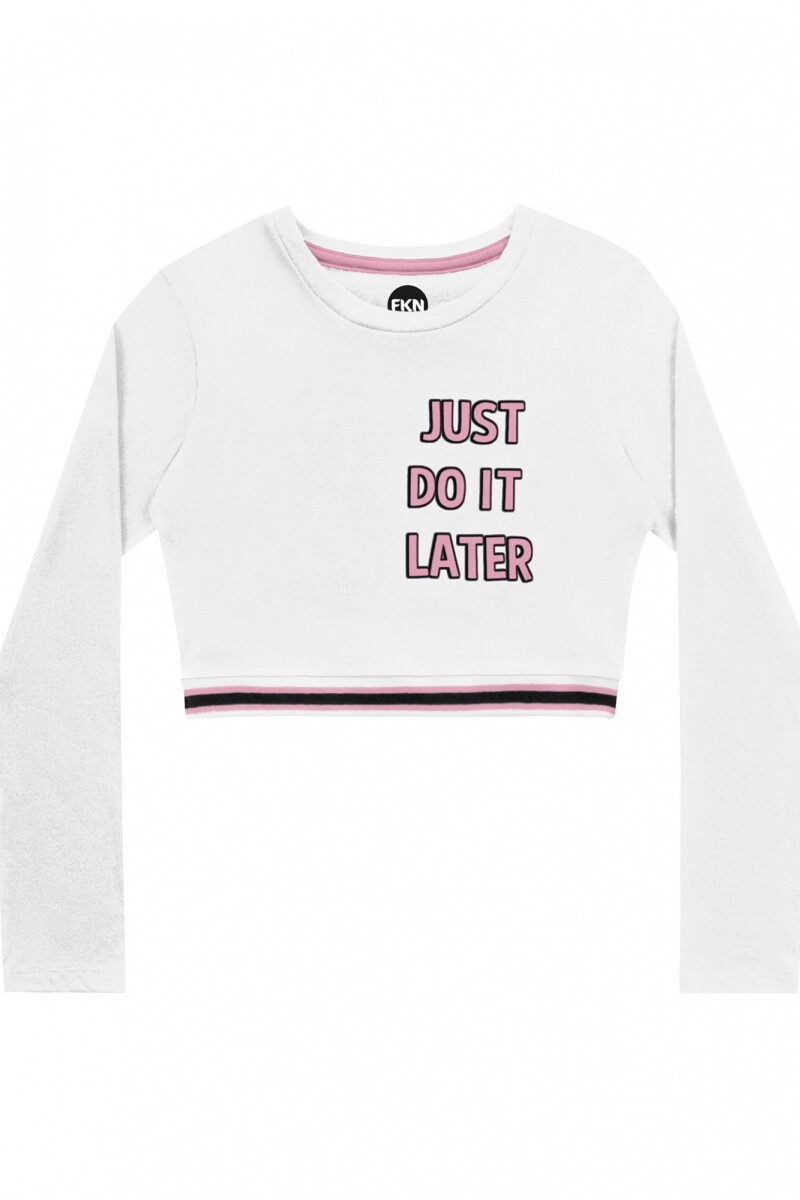 Remera de manga larga en tejido de punto BLANCO