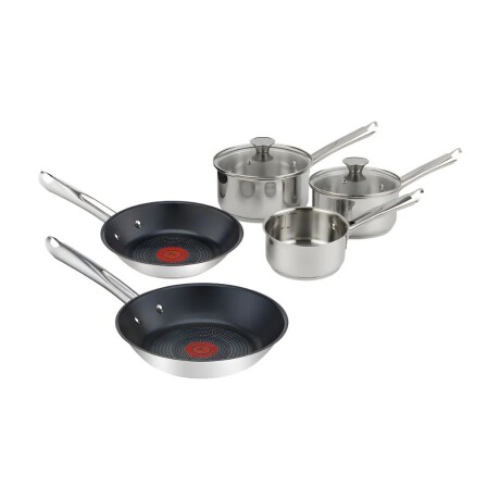Batería de cocina 7 Piezas Tefal Elementary | Color plateado. Batería de cocina 7 Piezas Tefal Elementary | Color plateado.