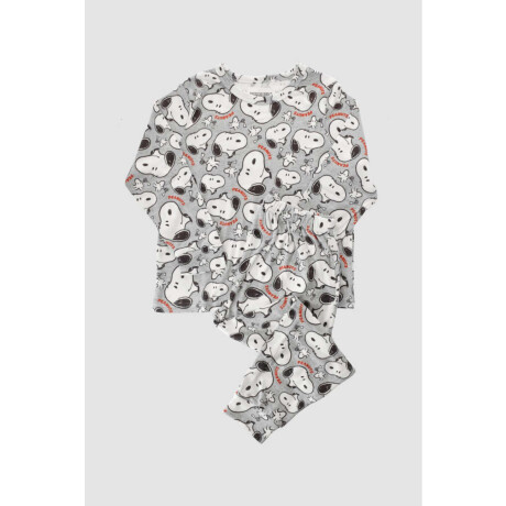 Pijama snoopy social club teen Gris melange