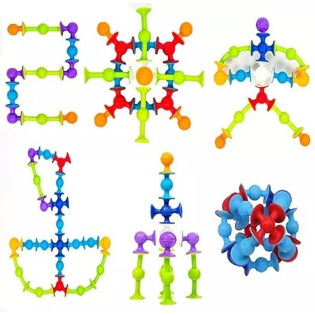 Juego De Encastre 3D Con Ventosas Didáctico 60 Pcs 66 Piezas