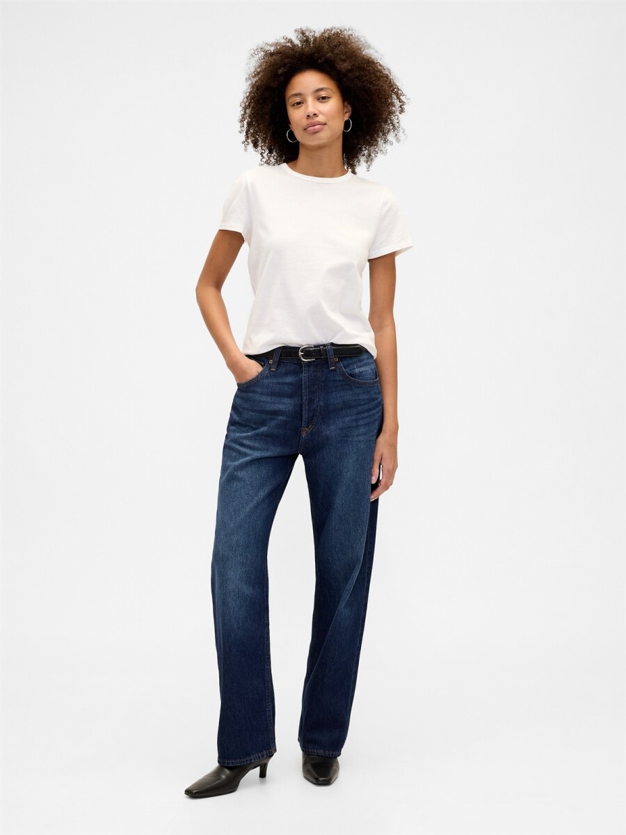 Jean Relaxed Straight Mujer - Dark Wash 