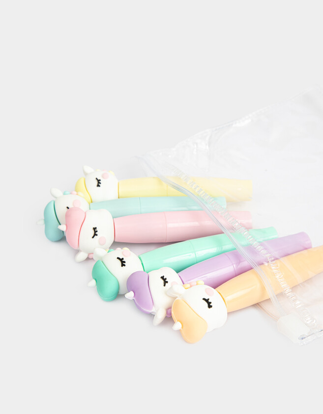 Resaltadores Unicornio Set De Resaltadores De Unicornio - Combinacion Multicolor