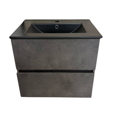 Mueble de baño suspendido Gris Oscuro 60 cm con Bacha de Loza Mueble De Baño Suspendido Gris Oscuro 60 Cm Con Bacha De Loza