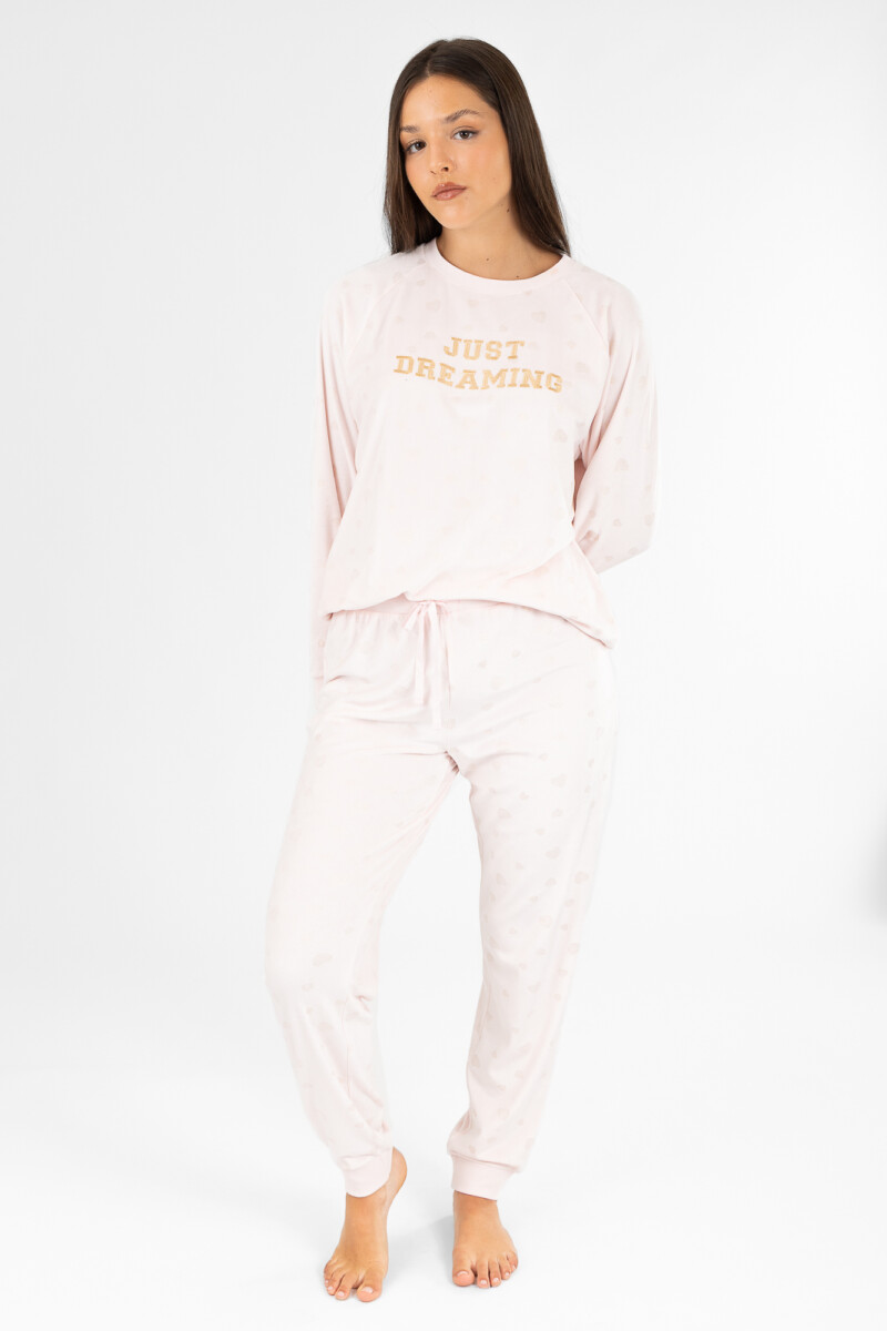 Pijama golden hearts - Rosado 