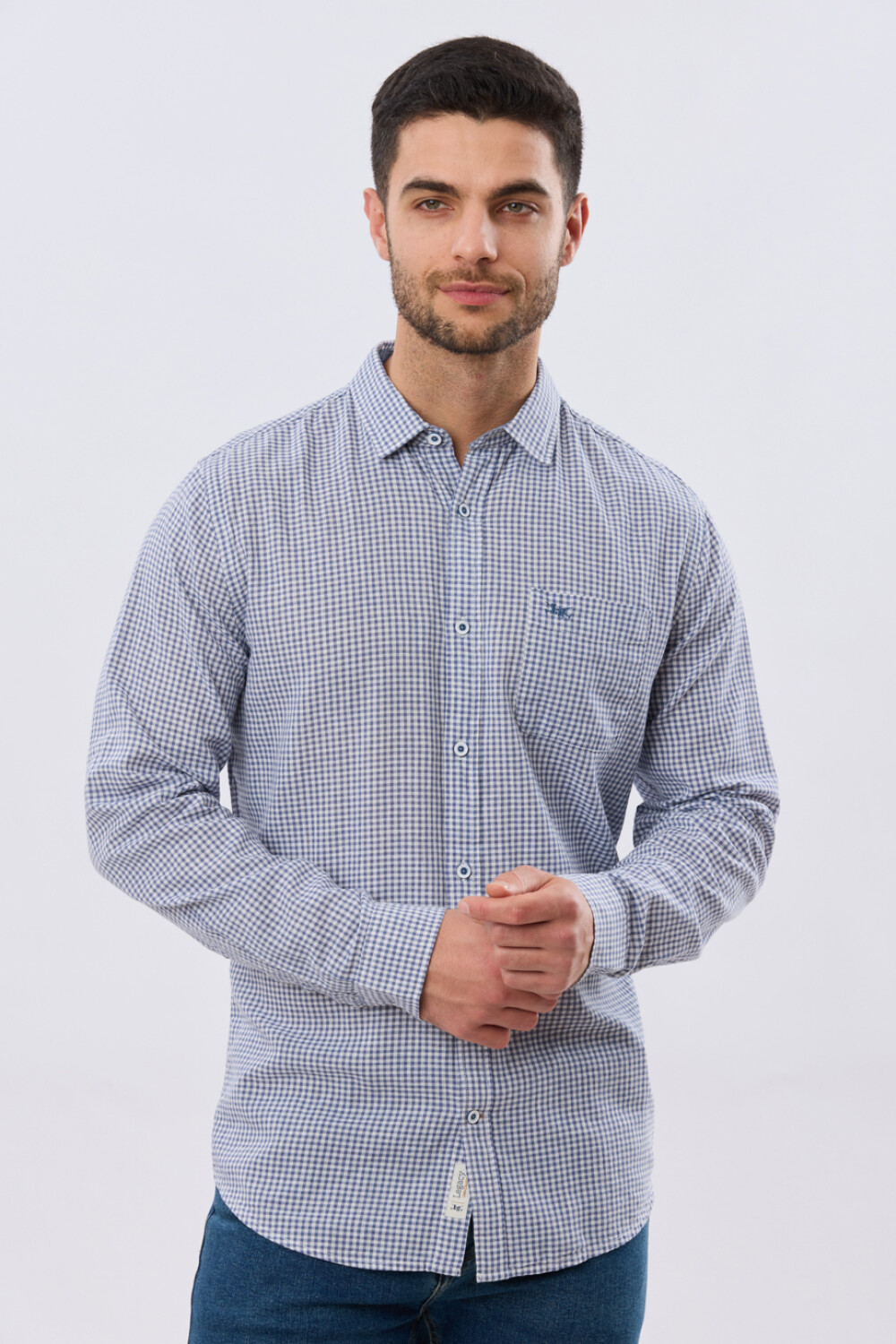 CAMISA CUADROS DE LINO Denim