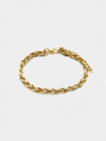 Pulsera Entrelazada Con Eslabones Y Cordón dorado
