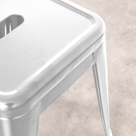 Banco Taburete Metálico Tolix Calidad Cocina Jardín Blanco
